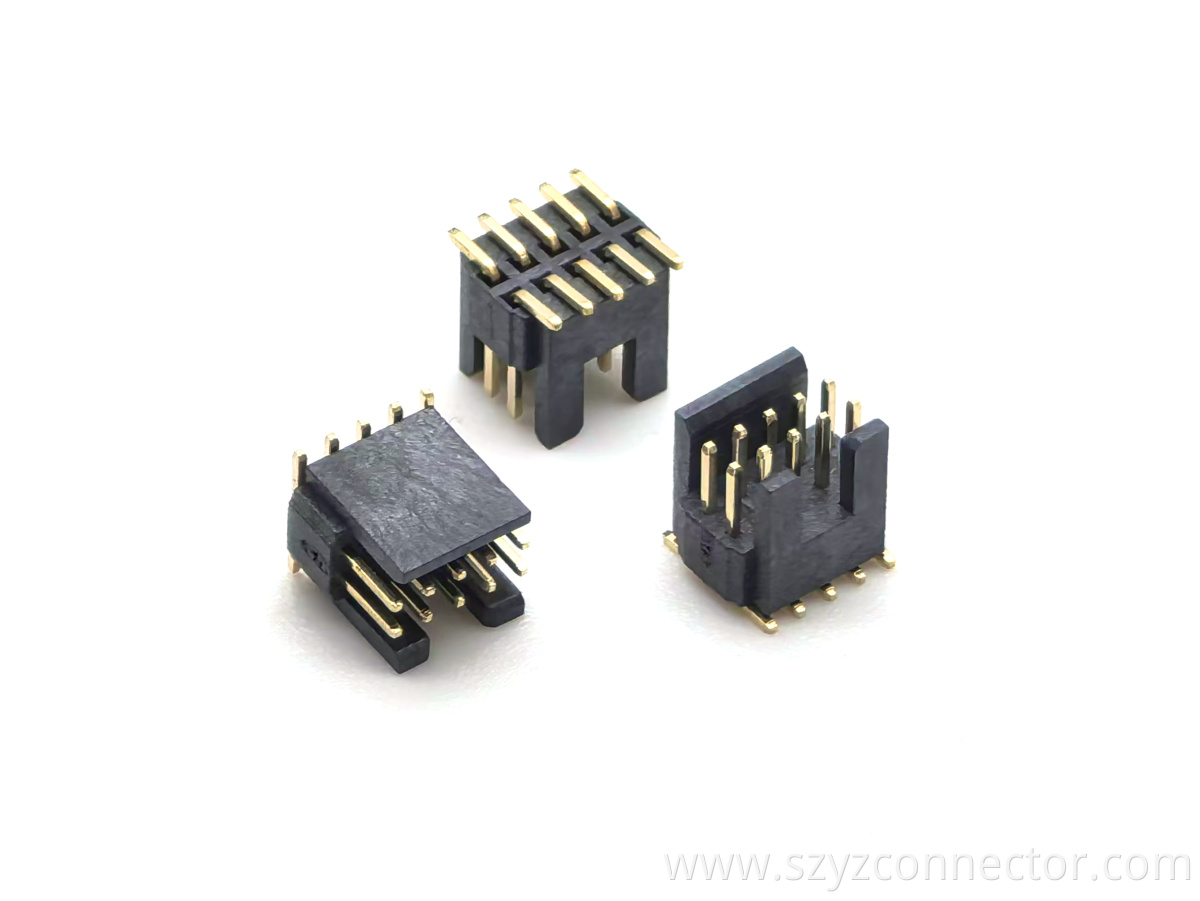 1.27mm Pitch Pin Header Connector With Fence LCP SMT H2.5mm 2*5P